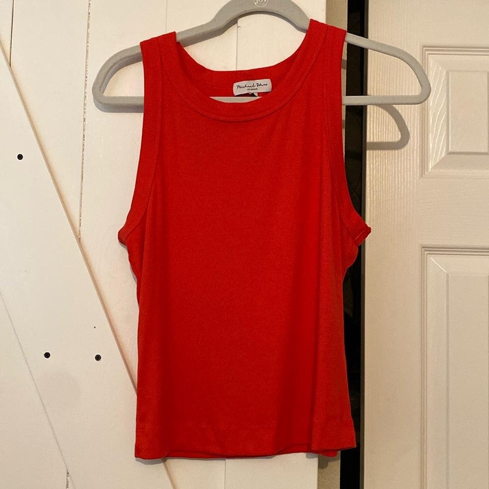 Michael Stars ribbed high neck tank top
